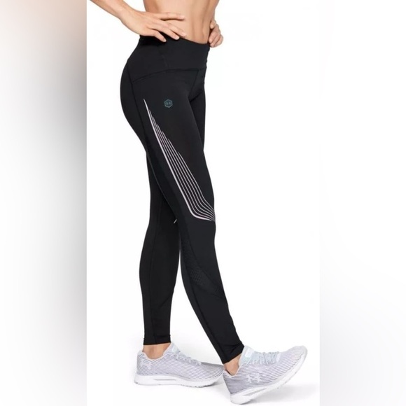 UNDER ARMOUR Leggings W UA Rush Run Stamina Compression Tight Black Size Medium